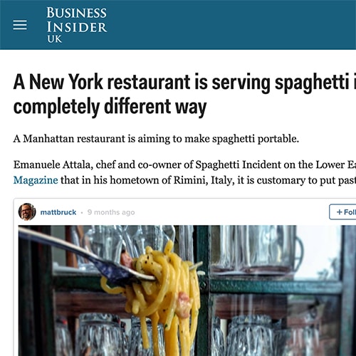 Screenshot of an article on the Business Insider UK site about Spaghetti Incident
