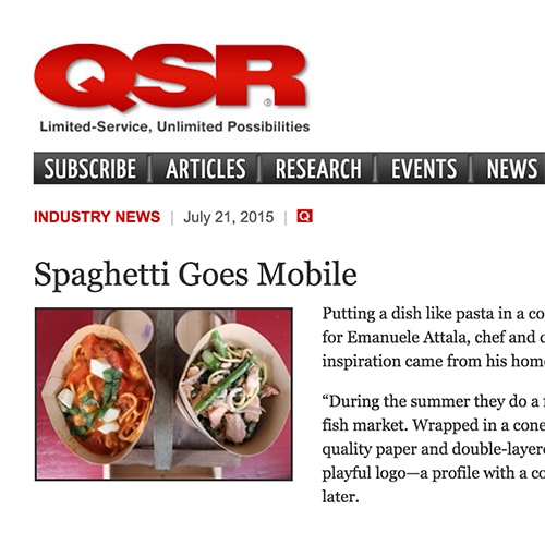 Screenshot of an article on the QSR site about Spaghetti Incident