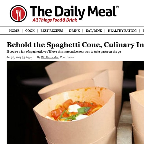 Screenshot of an article on The Daily Meal site about Spaghetti Incident