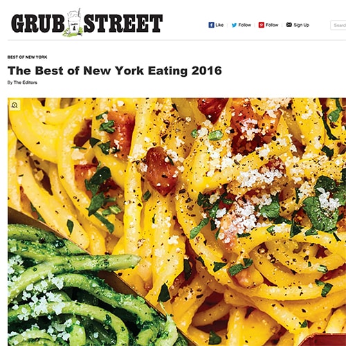 Screenshot of Grub Street article about Spaghetti Incident